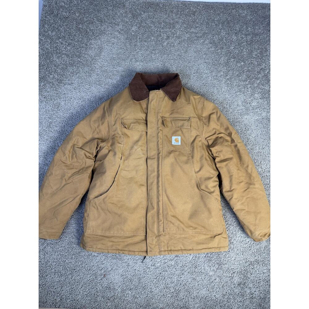 Vintage 90s Carhartt Artic Jacket C03 Brn Mens 46 Quilt Lined Union Made In USA